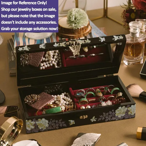 Vista 16 de February Mountain Joyero de nácar con bandeja extraíble para anillos, regalos para mujeres, cumpleaños, boda, Navidad