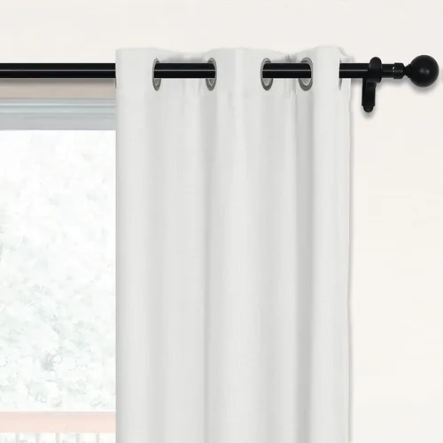 Vista 28 de Fcosie 38 pulgadas de ancho x 45 pulgadas de largo, cortinas de lino 100% opacas con revestimiento blanco, cortinas con aislamiento térmico, paneles