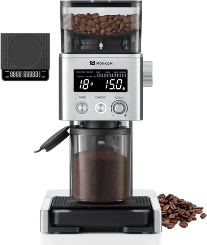 Vista 10 de MOKKOM Molinillo de café con báscula de café extraíble a través de conectividad Bluetooth, molinillo de granos de café cónico antiestático, 31