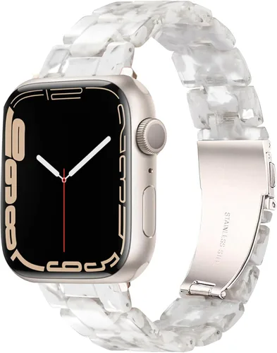 Vista 26 de HOPO Compatible With Apple Watch Band Thin Lightweight Resin Strap Bracelet Fashion Wristband Replacement For iWatch Bands Series Ultra 11 10 9 8 7