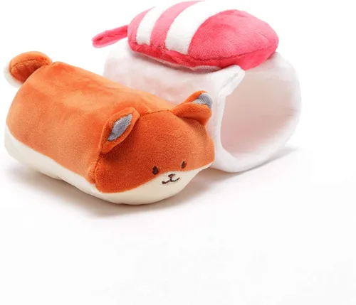 Vista 4 de Anirollz Shrimp Sushi Foxiroll - Almohada de felpa, zorro kawaii, 6 Sushi de camarones