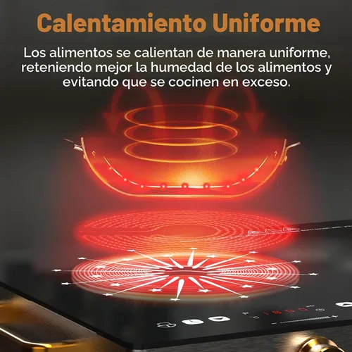 Vista 7 de Placa eléctrica de 2 quemadores con mango de 110 V, 2000 W Shard Power 24 Inch Ceramic Stove Top Countertop Burner, Knob and Touch Control with