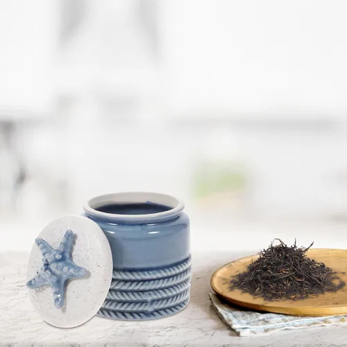 Vista 5 de Cabilock Bote de almacenamiento de té con tapa para té, recipiente de café, estilo boticario