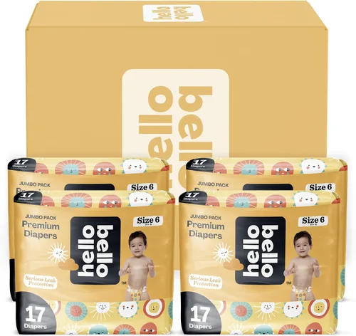 Vista 65 de Hello Bello Premium Pañales para bebé talla 1, 32 unidades de pañales desechables, extra absorbentes, hipoalergénicos con ajuste cómodo y seguro