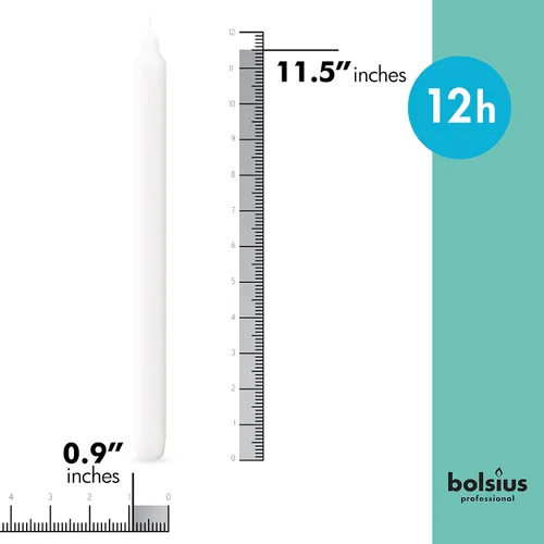 Vista 2 de BOLSIUS Velas Blancas Rectas Sin Aroma Paquete de 100 - 12 pulgadas de largo - 12 horas de combustión, perfectas para velas de emergencia