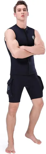 Vista 6 de Chaleco de neopreno para hombre, 0.118 in, sin mangas, para surf, canoa, buceo, buceo