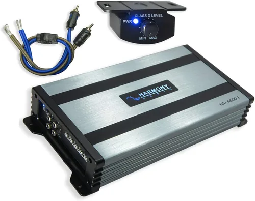 Vista 2 de Harmony Audio Kicker DC122 Loaded Dual 12 Ported Comp 600W Sub Box 43DC122 Bundle con amplificador Harmony HA-A800.1 y kit de amplificador