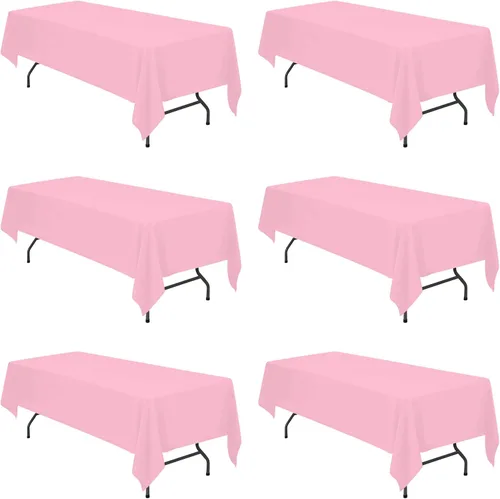 Vista 157 de BRILLMAX - Manteles para mesa rectangular de 6 pies, tela de lino de poliéster, lavable, para boda, recepción, banquete, fiesta de cumpleaños, 60 x