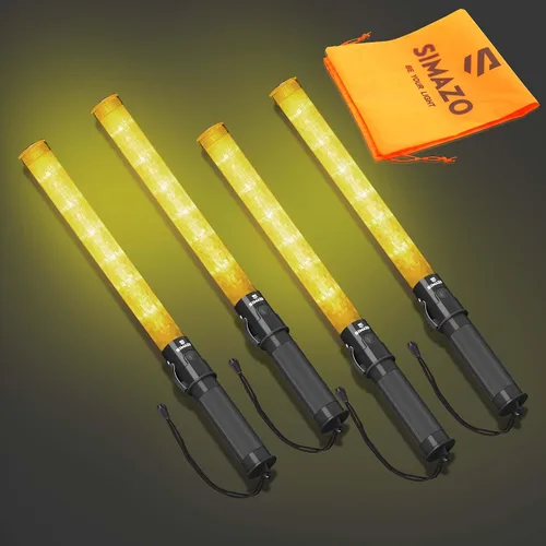 Vista 19 de Paquete de 2 varitas de tráfico, varita roja de control de tráfico de 21 pulgadas con 3 modos de parpadeo, bastón de seguridad de tráfico LED