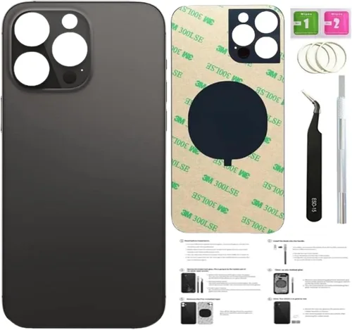 Vista 16 de 14 Pro - Carcasa trasera de repuesto para iPhone 14 Pro (morado oscuro, 6.1 pulgadas) con cinta preinstalada, instrucciones de instalación