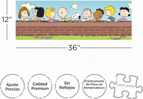 Vista 2 de AQUARIUS Peanuts Puzzle (rompecabezas delgado de 1000 piezas) – Mercancía y coleccionables de cacahuetes con licencia oficial – sin deslumbramiento
