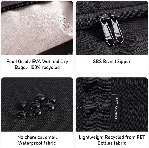 Vista 5 de ECOHUB Bolsa de artículos personales de 16 pulgadas, bolsa de viaje pequeña, bolsa de fin de semana, bolsa de gimnasio, bolsa de lona para pasar