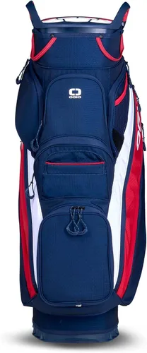 Vista 2 de OGIO Golf Silencer Cart Bag Rojo/Blanco/Azul