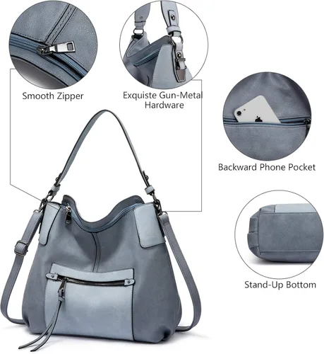 Vista 4 de Realer Hobo - Bolsos para carteras para mujer, bandolera grande con borla.