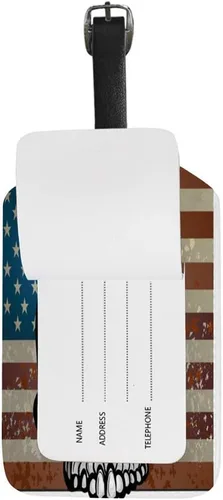 Vista 4 de Guitong equipaje equipaje etiqueta lema perros astronauta traje mochila etiqueta maleta viaje identificador cuero inteligente viaje negocio, Bandera