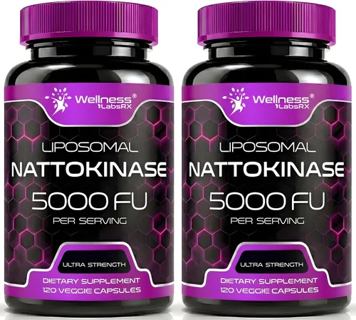 Vista 10 de Cápsulas de suplemento de nattoquinasa 5000 FU, nattoquinasa probada por terceros - Enzimas de Natto japonés - Apoyo diario de bienestar - 120