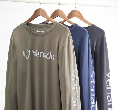 Vista 5 de Venado Brand Mens Graphic Long Sleeve LS Flex Tee
