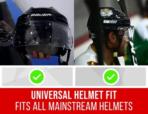 Vista 3 de Ronin - Visera de hockey con revestimiento antiarañazos, resistente a los impactos, ajuste universal para casco, certificado CE