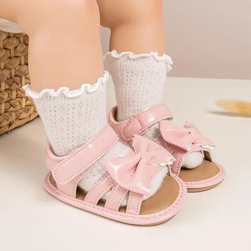Vista 162 de Meckior Sandalias de verano con punta abierta y suave de piel sintética para bebés y niñas pequeñas