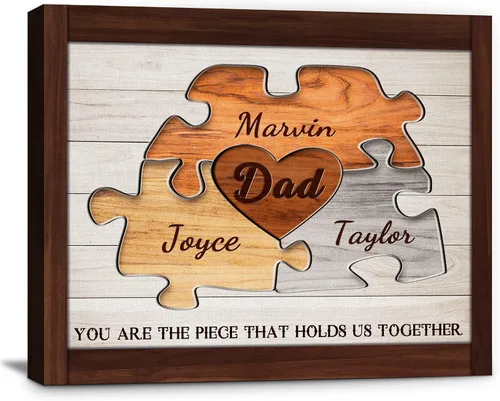 Vista 13 de Eternalart Regalos únicos para papá, abuelo, esposo de hija, hijo, esposa, impresiones en lienzo personalizadas con nombres de niños para padre