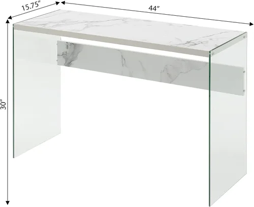 Vista 7 de Convenience Concepts SoHo - Mesa de consola y escritorio, mármol blanco sintético