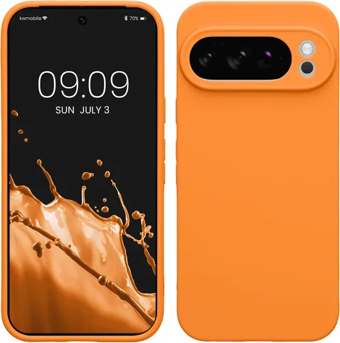 Vista 253 de kwmobile Funda compatible con Google Pixel 9 - Funda protectora delgada de TPU para teléfono - Acabado mate suave - Piedra antigua