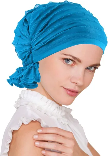 Vista 6 de Abbey bufanda tipo gorra de tela para quimioterapia, con fruncido, turbante suave, bandana para cáncer, para mujeres