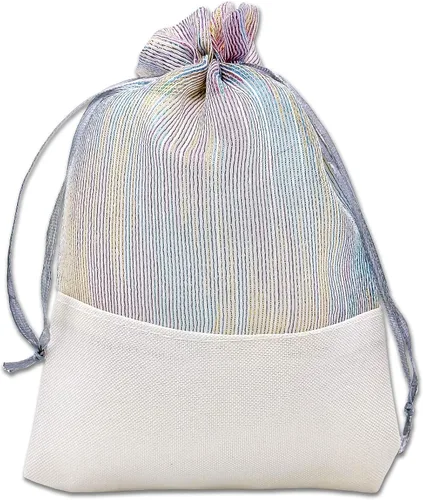 Vista 26 de TheDisplayGuys For Your Modern Living Paquete de 24 bolsas de regalo de lino y organza negra con cordones (XS 3 x 4), recuerdos de fiesta, muestras