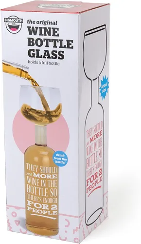 Vista 4 de BigMouth Inc. Vaso-botella de vino definitivo – Contiene una botella entera de 750 ml de vino, lee “Deberían poner más vino en la botella para que