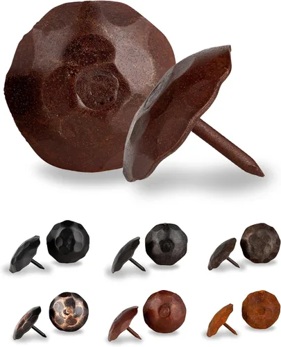 Vista 32 de 10 Pack 0.75" Round Head Iron Clavos Decorative Nails – Black – Handmade Rustic Round Fasteners for Farmhouse Shutters, Faux Wood Beams, Barn Doors