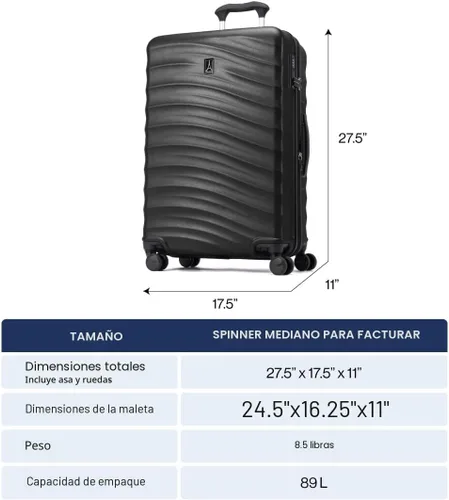 Vista 6 de Travelpro Maxlite Air V2 Maleta de rueda giratoria con lados duros expandible, Verde azulado