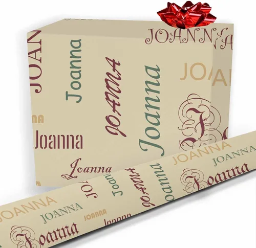 Vista 28 de Nombre personalizado en papel de regalo, rollo de papel de regalo personalizado con texto, regalo personalizado, unisex, adultos, hombres, mujeres