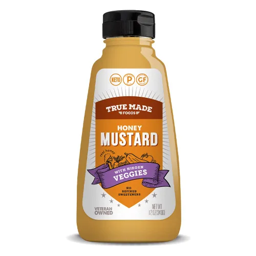 Vista 2 de True Made Foods Mostaza con miel baja en azúcar, apta para dieta cetogénica (12 onzas, 2 unidades)