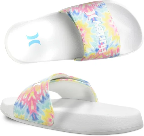 Vista 10 de Hurley Naia - Sandalias de deslizar para niñas y niños, pantuflas de puesta fácil con correa ajustable, sandalias para niños