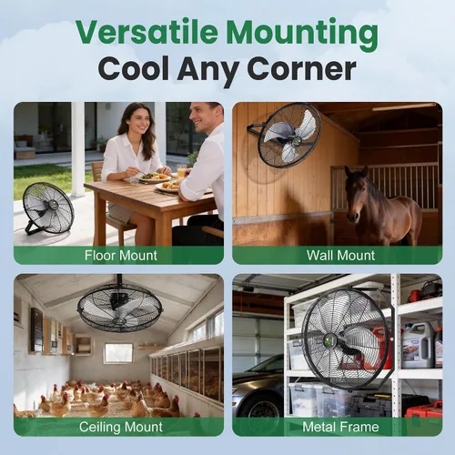 Vista 6 de Soporte de pared para ventilador solar impermeable de 16
