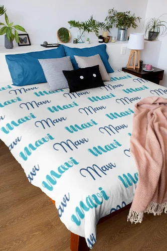 Vista 3 de Mantas con nombre personalizadas para bebés, niños y adultos. Manta con nombre personalizado del nombre del bebé. Manta con nombre personalizada