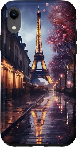 Vista 23 de iPhone 11 Escénica Torre Eiffel París Francia por la noche Bokeh Majestic Case