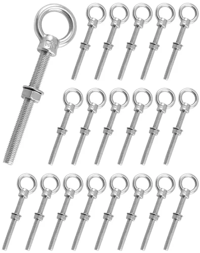 Vista 12 de QWORK Cáncamos roscados, paquete de 5, 3/4" x 4" tornillos de acero inoxidable de grado marino para hombro
