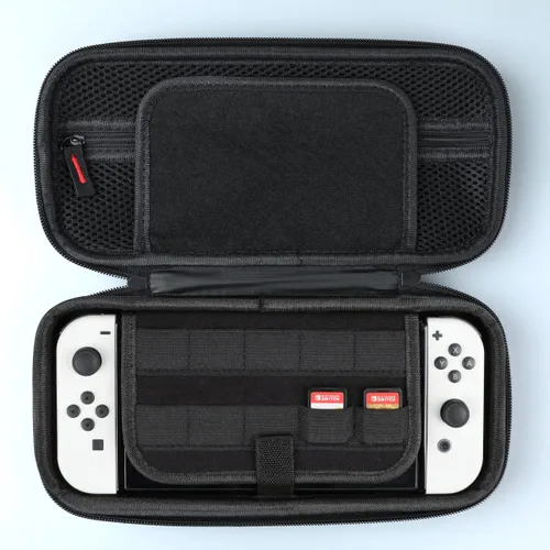 Vista 3 de Carrying EVA Hard Case Compatible with Nintendo Switch OLED & Switch Model, Hard Shell Protective Shockproof Travel Carrying Case with 20 Game Card