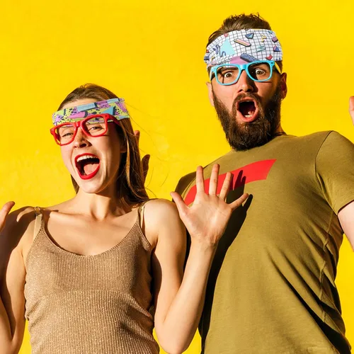 Vista 5 de 4 Pcs Retro Neon Head Wraps for Women, 80s 90s Style Bandana Headbands, Soft Yoga Sport Hairbands for Party, Hiking, Cycling, Running, Unisex