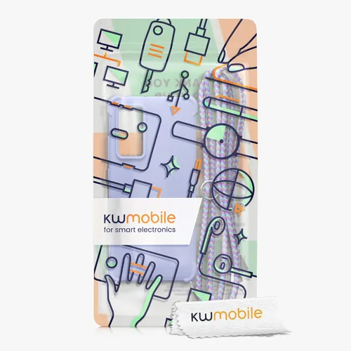Vista 7 de kwmobile Funda cruzada compatible con Xiaomi 12/12X - Funda de silicona TPU con correa - Lavanda