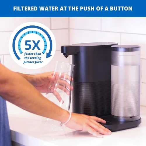 Vista 4 de Sistema de filtro de agua de encimera Aquasana para agua potable - Máquina de agua limpia - Elimina el 97% del cloro - Filtración compacta