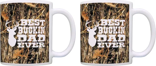 Vista 11 de ThisWear Hunting Camo Best Buckin' Dad Ever Gift Taza de café de cerámica de 11 oz con asa