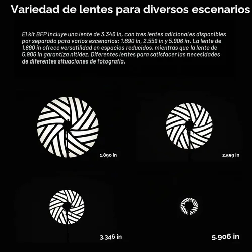 Vista 4 de Godox BFP Accesorio de proyección de flash para flash de montaje Bowens, giratorio 360°, montaje de lente EF, accesorio de flash para Godox AD600