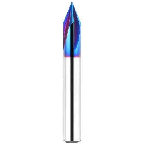 Vista 18 de EANOSIC Broca de enrutador de ranura en V de 15 grados, vástago de 1/4 pulgadas, broca de carburo sólido con revestimiento azul nano para grabado