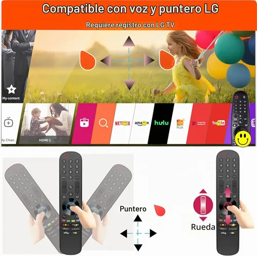 Vista 4 de Mando a distancia mágico para TV de repuesto LG 2025-2021