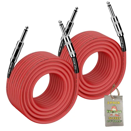 Vista 10 de Fat Toad Cable de altavoz macho de 50 pies y 1/4 pulgadas (serie Flexpro) – Cable DJ de audio de 12 AWG para equipo PA, AMP, grabación de estudio