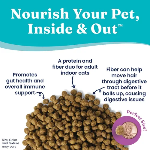 Vista 4 de Solid Gold Let's Stay in – Alimento seco para gatos de interior – Bola de pelo y apoyo estomacal sensible – Pollo 6 libras – Paquete variado