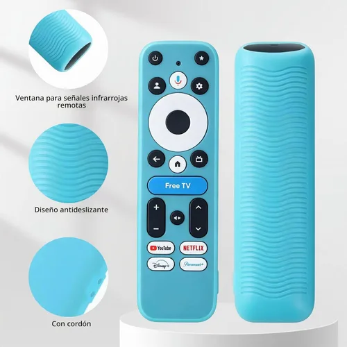 Vista 5 de Paquete de 2 fundas de silicona para control remoto Onn 4K Pro/Plus, funda protectora que brilla en la oscuridad, compatible con el control remoto