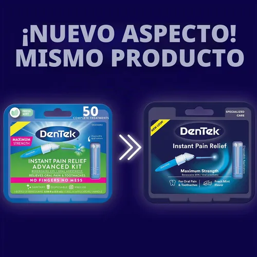 Vista 2 de DenTek Kit Instantáneo de Alivio del Dolor Oral de Máxima Resistencia para Dolor de Muelas 50 Unidades Máxima fuerza, alivio instantáneo